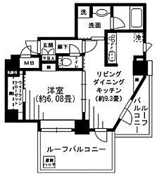 グランステューディオ市ヶ谷薬王寺I 3階1LDKの間取り
