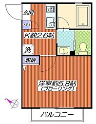 ブランニュー・高島台 1Kの間取図画像