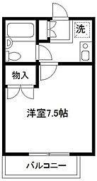 ハイツ北川 1Kの間取図画像