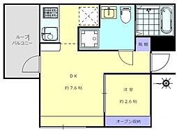 レコリード中野新橋 3階1DKの間取り