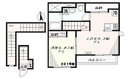 TFハウス杉並 3階1LDKの間取り
