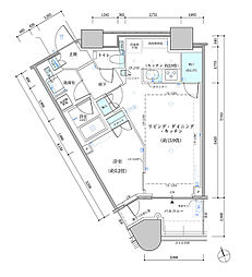 パークタワー勝どき　サウス棟 17階1LDKの間取り