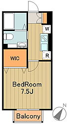 フローラ 1階1Kの間取り