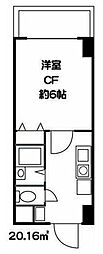 クオーレ青葉台 1Kの間取図画像