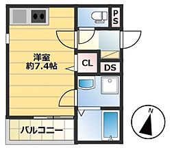 仮称)西区今宿東2丁目A棟 ワンルームの間取図画像