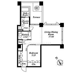 Ｑｉｚ広尾 5階1LDKの間取り
