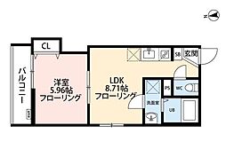 立川セイワレジデンスII 1階1LDKの間取り