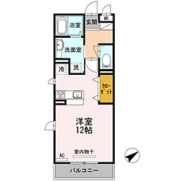 クレール西の庄 ワンルームの間取図画像