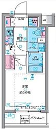GENOVIA天王台 4階1Kの間取り