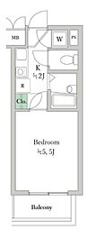 ルーブル都立大学 1Kの間取図画像