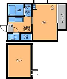 エクセリーヌ別府 1Kの間取図画像