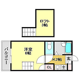 サンコート百石 1Kの間取図画像