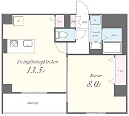 TSレジデンス東陽町 4階1LDKの間取り