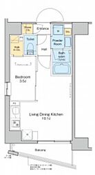 プラウドフラット渋谷笹塚 2階1LDKの間取り