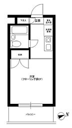 スカイコート向ヶ丘遊園 ワンルームの間取図画像