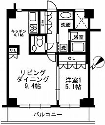 アーバンパーク代官山2 1LDKの間取図画像