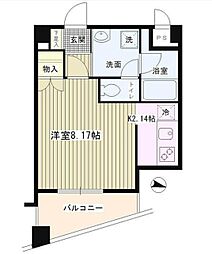 東急池上線 池上駅 徒歩8分の賃貸マンション 3階1Kの間取り
