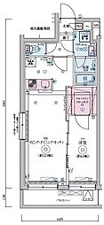 リヴシティ恵比寿 3階1LDKの間取り