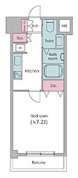 レジディア中目黒2 1Kの間取図画像