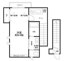 エスポア戸越 1Kの間取図画像