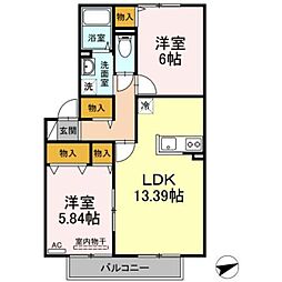 グランドソレーユ 2LDKの間取図画像
