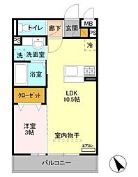 ラフォンテ 1LDKの間取図画像