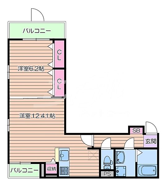 大阪府吹田市上山手町(賃貸アパート1LDK・3階・45.80㎡)の写真 その2