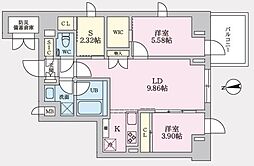 タスキプライムテラス後楽園 7階2SLDKの間取り