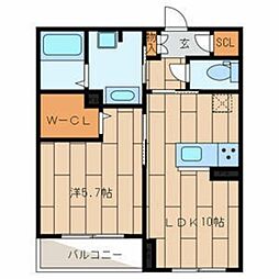 サンモージュ 3階1LDKの間取り