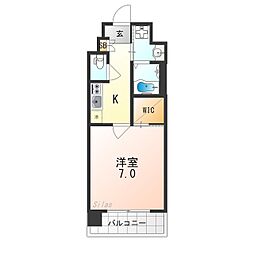 ソルテラス嵯峨嵐山 1Kの間取図画像