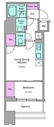 NL武蔵小杉レジデンス 1LDKの間取図画像