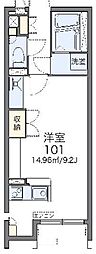 レオネクストホワイトヒルズ3 ワンルームの間取図画像