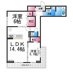 ディーレガシー中百舌鳥 2LDKの間取図画像