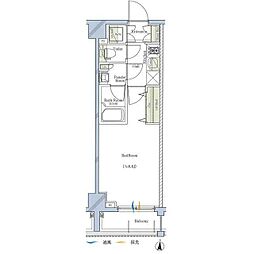ガリシア森下エストゥディオII 5階1Kの間取り