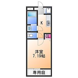メナメゾン日根野 1Kの間取図画像