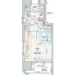 エステムプラザ品川大井町クリスタルヒルズ 1Kの間取図画像