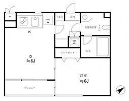 RESIDIA笹塚 1DKの間取図画像