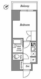 N-Flats東大井 3階1Kの間取り