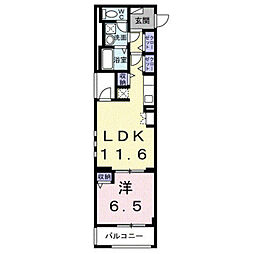 Ardor多摩川 1LDKの間取図画像