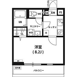 京急本線 大森町駅 徒歩15分の賃貸マンション 1階1Kの間取り