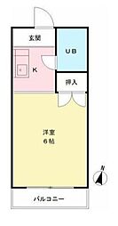 ハイツ小野路 1階1Kの間取り