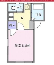ベルメゾン 1Kの間取図画像