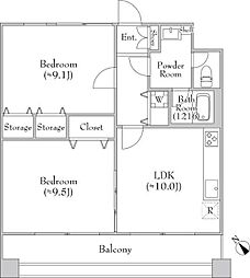 TraValore淵野辺 4階2LDKの間取り