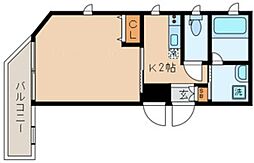 ジュネス石原2 1Kの間取図画像