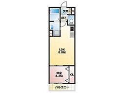 グリッター香椎 1LDKの間取図画像