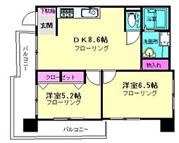 グランウフ保坂 8階2DKの間取り