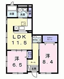 プリムローズ 2LDKの間取図画像