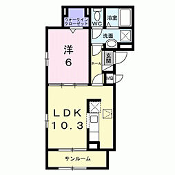 ウィンフィールド博多南 1LDKの間取図画像