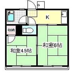 コーポ寿苑 2DKの間取図画像