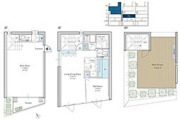 オーブ虎ノ門 3階2LDKの間取り